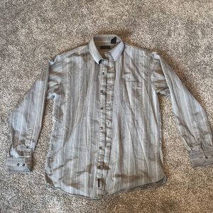 Grey striped button up